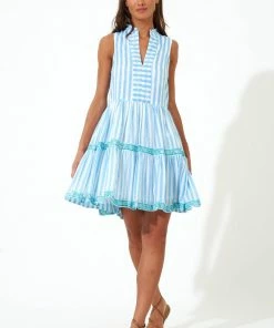 OLIPHANT Yoke Dress- Nassau Blue