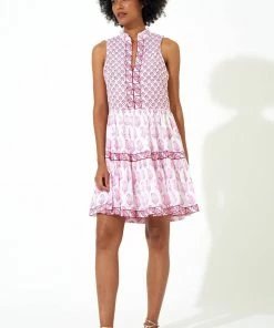 OLIPHANT Yoke Dress- Tulip Pink