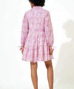 OLIPHANT Long Sleeve Yoke Dress- Malta Pink 9 OLIPHANT Long Sleeve Yoke Dress- Malta Pink