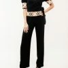 RosewaterHouse Embroidered Kaveh Straight Leg Pant - Black