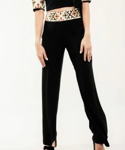 RosewaterHouse Embroidered Kaveh Straight Leg Pant - Black 9 RosewaterHouse Embroidered Kaveh Straight Leg Pant - Black