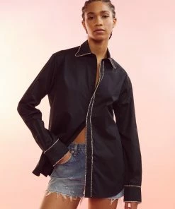 Cynthia Rowley Crystal Button Down Shirt WHAT'S HOT