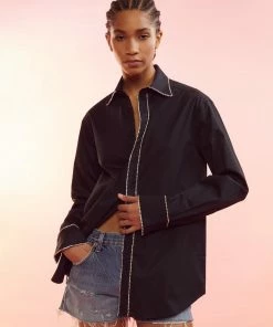 Cynthia Rowley Crystal Button Down Shirt WHAT'S HOT