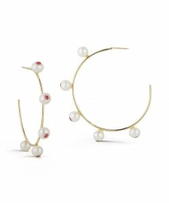 Couplet Vacation Shop Les Perles Pink Sapphire Hoops