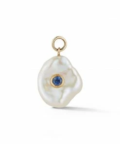 Couplet Les Perles Sapphire Baroque Pearl Earring Charm ACCESSORIES