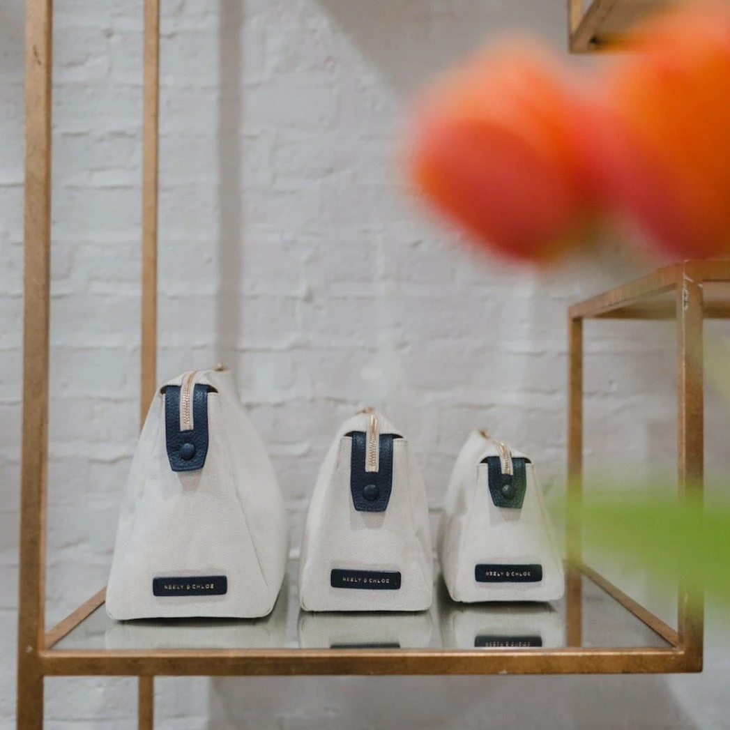 Neely & Chloe No. 31 The Medium Canvas Pouch Pebble 5 Neely & Chloe No. 31 The Medium Canvas Pouch Pebble