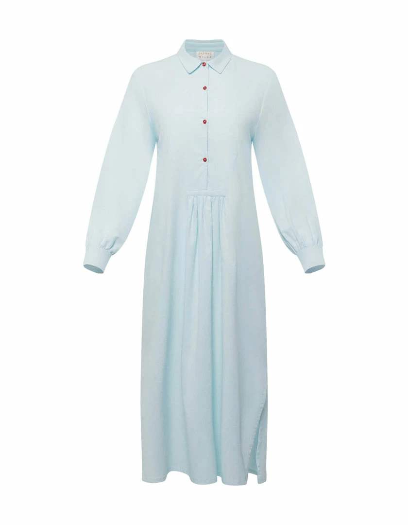 Daphne Wilde CLOTHING The Lulu In Pale Blue Flannel 5 Daphne Wilde CLOTHING The Lulu In Pale Blue Flannel