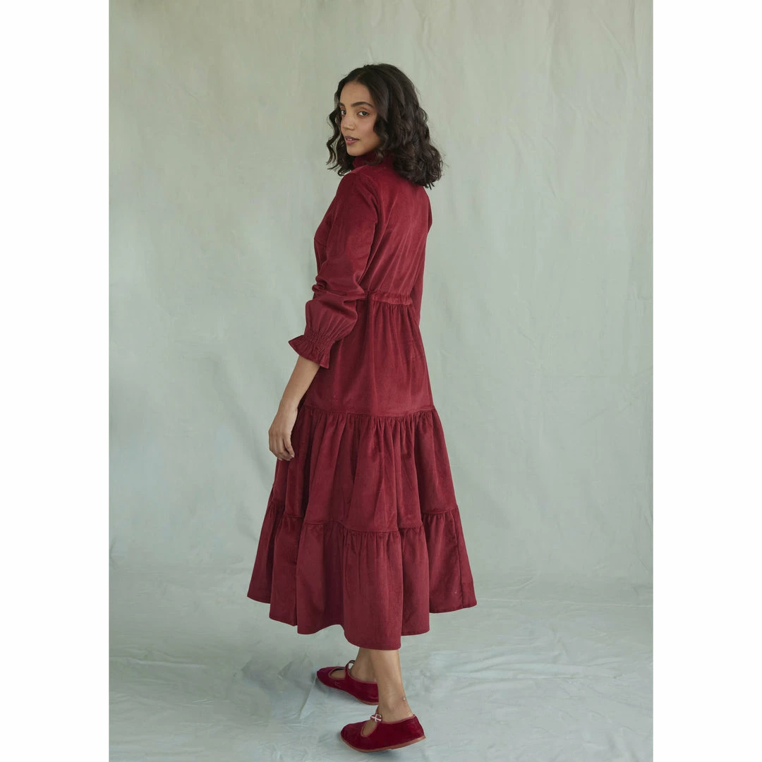 Daydress Alma Dress In Red Velvet Needlecord WHAT'S HOT 10 Daydress Alma Dress In Red Velvet Needlecord WHAT'S HOT
