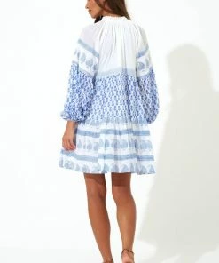 OLIPHANT Balloon Sleeve Short- Flora Blue