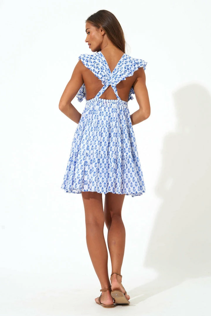 OLIPHANT Cross Back Mini- Flora Blue 4 OLIPHANT Cross Back Mini- Flora Blue