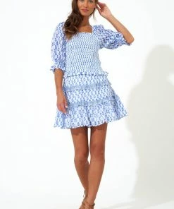 OLIPHANT Flirty Skirt- Flora Blue