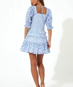 OLIPHANT Flirty Skirt- Flora Blue