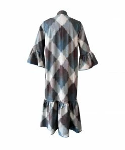 De Castro Blue Check Dragon Dress