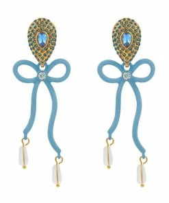 QuayL Bows Earrings - Blue WHAT'S HOT
