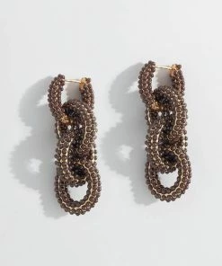 QuayL WHAT'S HOT Round Chain Link Hoops - Chocolate