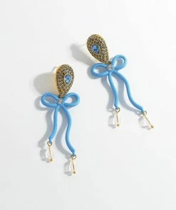 QuayL Bows Earrings - Blue WHAT'S HOT