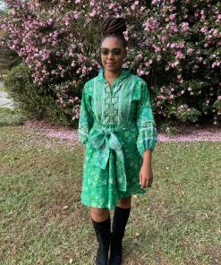 CLOTHING Sue Sartor Flounce™️ Shorty | Evergreen Iris / Paisley