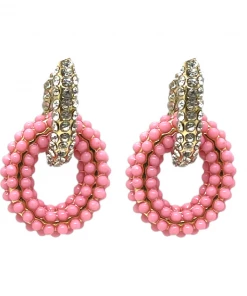 QuayL Double Chain Link Hoop - Crystal/Pink WHAT'S HOT