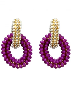 QuayL Double Chain Link Hoop - Pearl/Purple WHAT'S HOT
