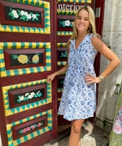 The Kemble Shop Shades Of Blue Phoebe Dress WHAT'S HOT