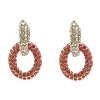 QuayL WHAT'S HOT Double Chain Link Hoop - Crystal/Coral Crystal