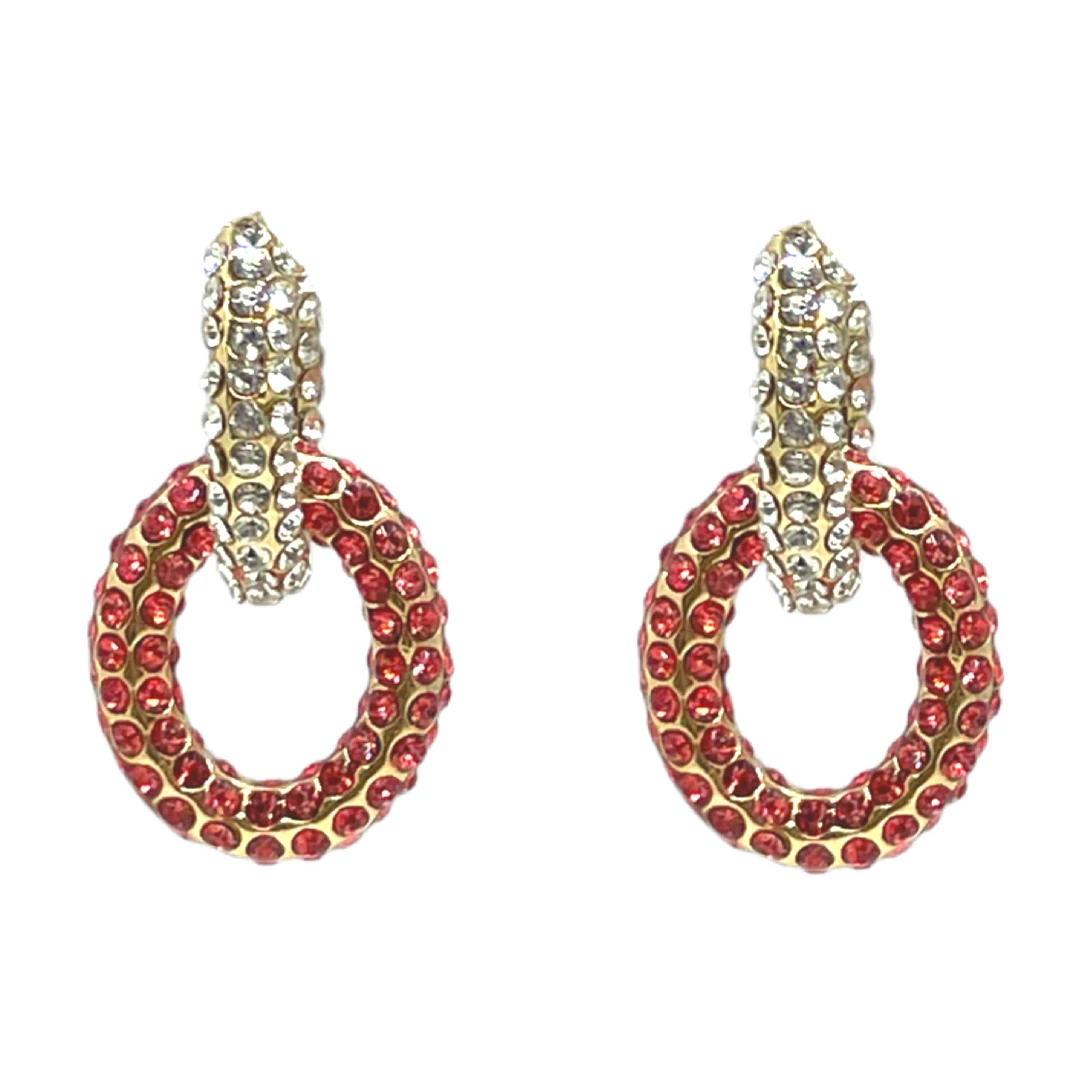 QuayL WHAT'S HOT Double Chain Link Hoop - Crystal/Coral Crystal 3 QuayL WHAT'S HOT Double Chain Link Hoop - Crystal/Coral Crystal