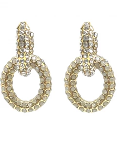 QuayL WHAT'S HOT Double Chain Link Hoop - Crystal/Moonstone