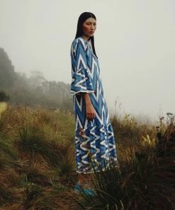 De Castro Long Viento Dress Light Blue