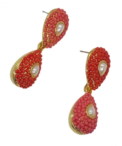 QuayL Double Teardrop Drop Earrings - Blue