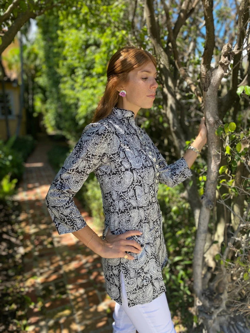 The Kemble Shop WHAT'S HOT NEW Black Paisley Palm Beach Tunic 4 The Kemble Shop WHAT'S HOT NEW Black Paisley Palm Beach Tunic