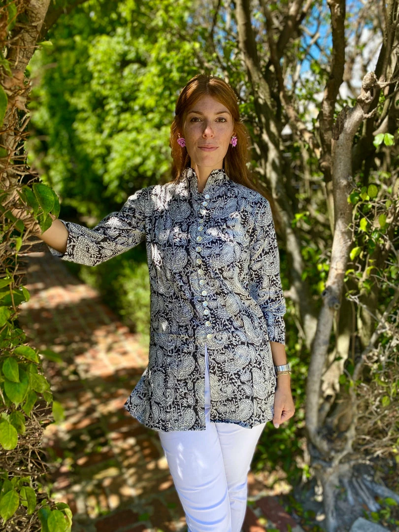 The Kemble Shop WHAT'S HOT NEW Black Paisley Palm Beach Tunic 3 The Kemble Shop WHAT'S HOT NEW Black Paisley Palm Beach Tunic