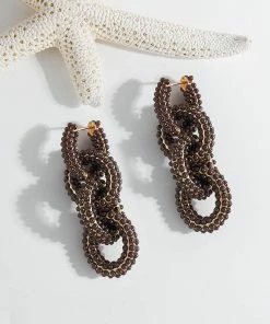 QuayL WHAT'S HOT Round Chain Link Hoops - Chocolate