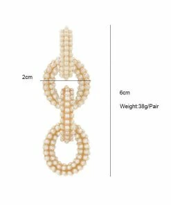 QuayL Round Chain Link Hoops - Pearl