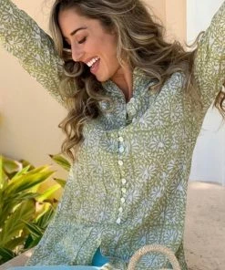 The Kemble Shop Green Meadows Floral Palm Beach Tunic WHAT'S HOT