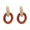 QuayL WHAT'S HOT Double Chain Link Hoop - Pearl/Coral Crystal 2 QuayL WHAT'S HOT Double Chain Link Hoop - Pearl/Coral Crystal