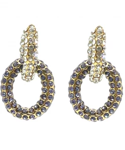 QuayL Double Chain Link Hoop - Crystal/Lilac Crystal WHAT'S HOT