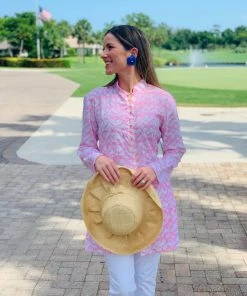 The Kemble Shop Light Pink Heart Palm Beach Tunic