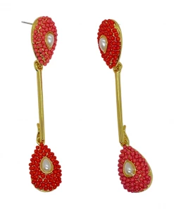 QuayL Double Teardrop Drop Earrings - Blue