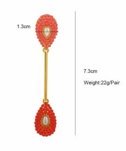 QuayL Double Teardrop Drop Earrings - Blue