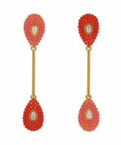 QuayL Double Teardrop Drop Earrings - Blue