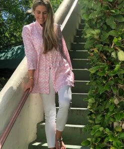 The Kemble Shop Light Pink Heart Palm Beach Tunic