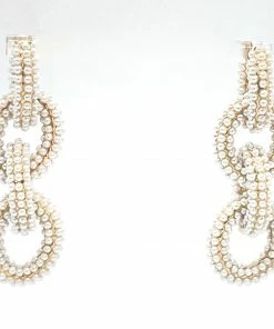 QuayL Round Chain Link Hoops - Pearl