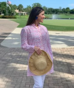 The Kemble Shop Light Pink Heart Palm Beach Tunic