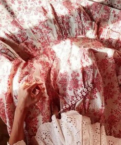 Daydress Frill Skirt In Cerise Chintz Trail 9 Daydress Frill Skirt In Cerise Chintz Trail