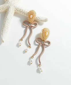 QuayL WHAT'S HOT Bows Earrings - Tan