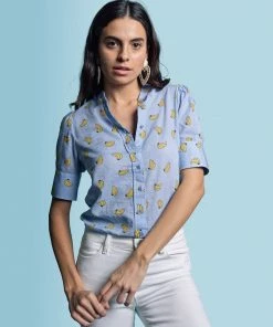 The Shirt By Rochelle Behrens The Short Sleeve Puffed Shoulder Shirt