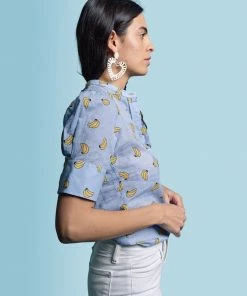 The Shirt By Rochelle Behrens The Short Sleeve Puffed Shoulder Shirt