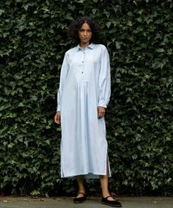 Daphne Wilde CLOTHING The Lulu In Pale Blue Flannel