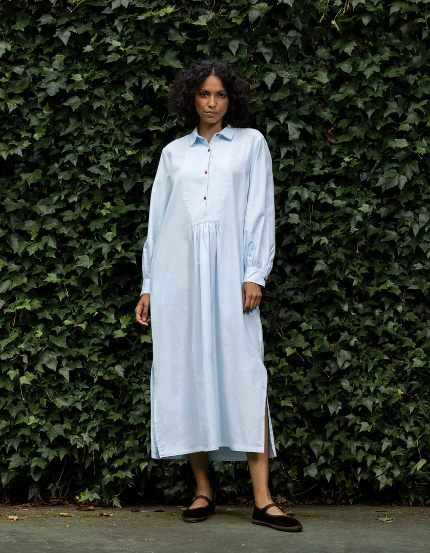 Daphne Wilde CLOTHING The Lulu In Pale Blue Flannel 3 Daphne Wilde CLOTHING The Lulu In Pale Blue Flannel