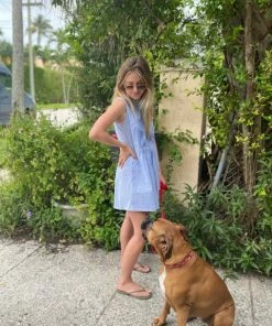 The Kemble Shop WHAT'S HOT Blue And White Striped Phoebe Dress